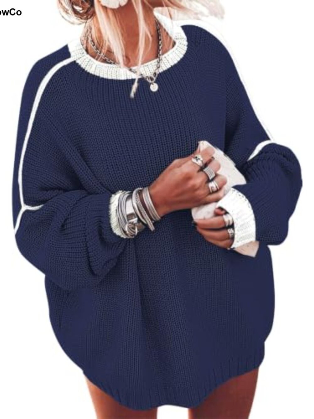 Women's Oversized Chunky Knit Mock Neck Pullover Sweater Batwing Long Sleeve